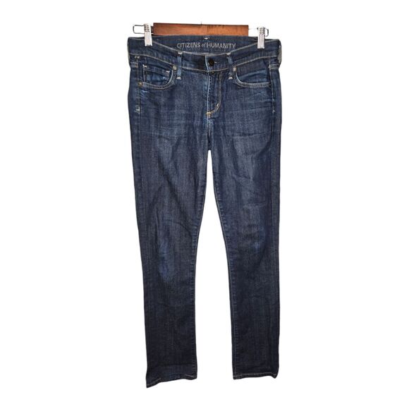 Citizens of Humanity Ava Jeans Low‎ Rise Straight Leg Denim Dark Wash  Size 25 - Picture 1 of 7